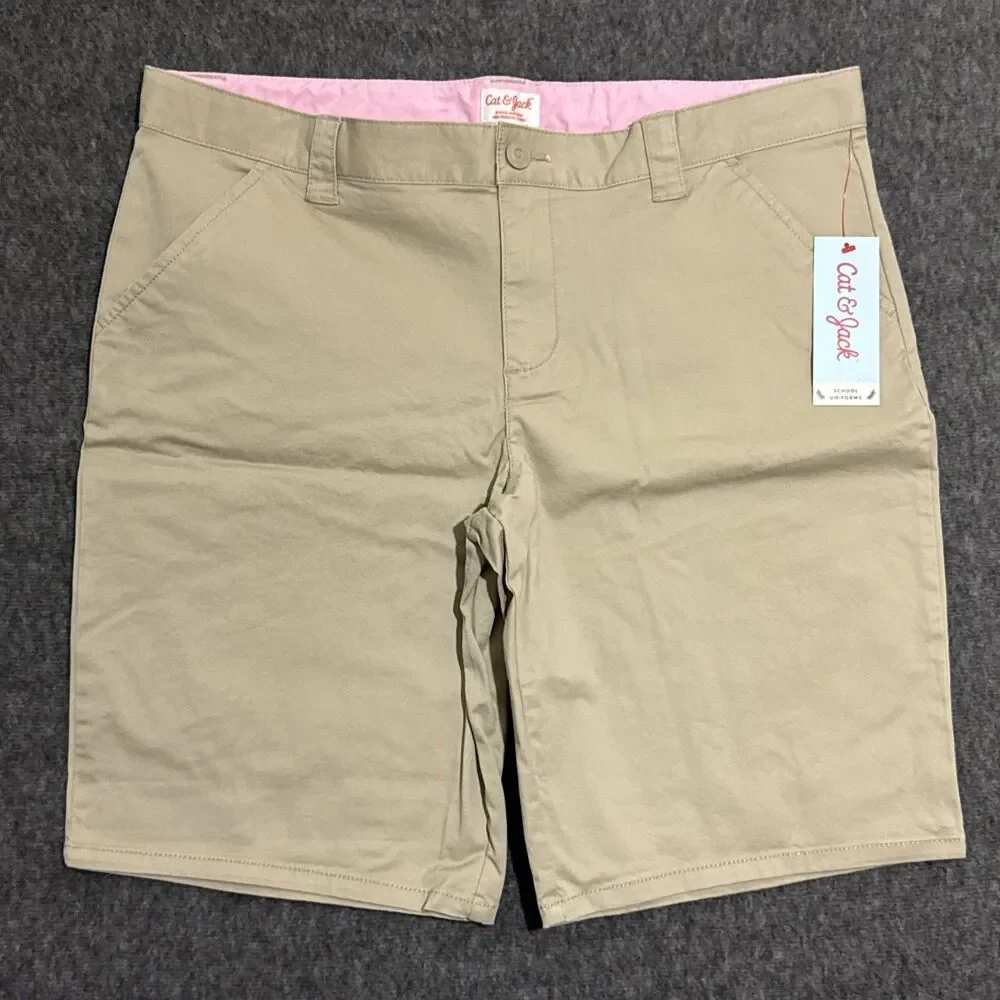 Cat & Jack Girl's Youth Shorts School Uniform Beige Size 18 Plus